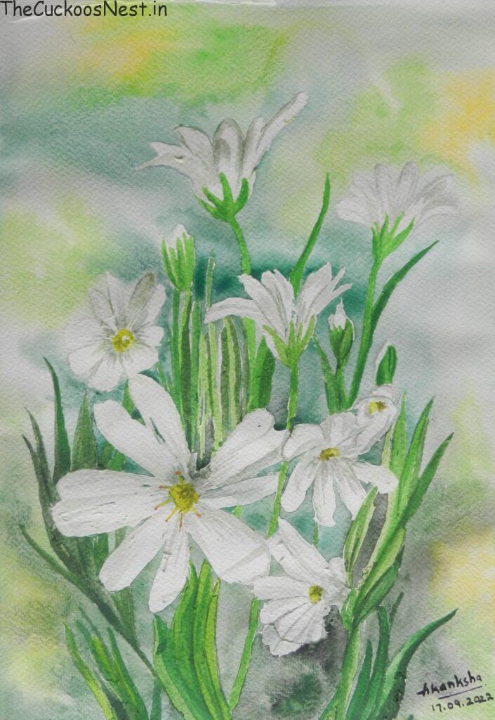 Lovely Lilies painted using Water Colours