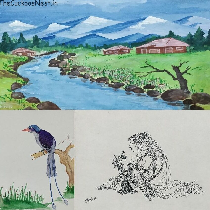 Infant Artwork - The Cuckoo's Nest - Paintings of 10 year old Akanksha